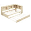 Lit de jour simple avec lit gigogne, armoires de rangement et ports USB-773263848