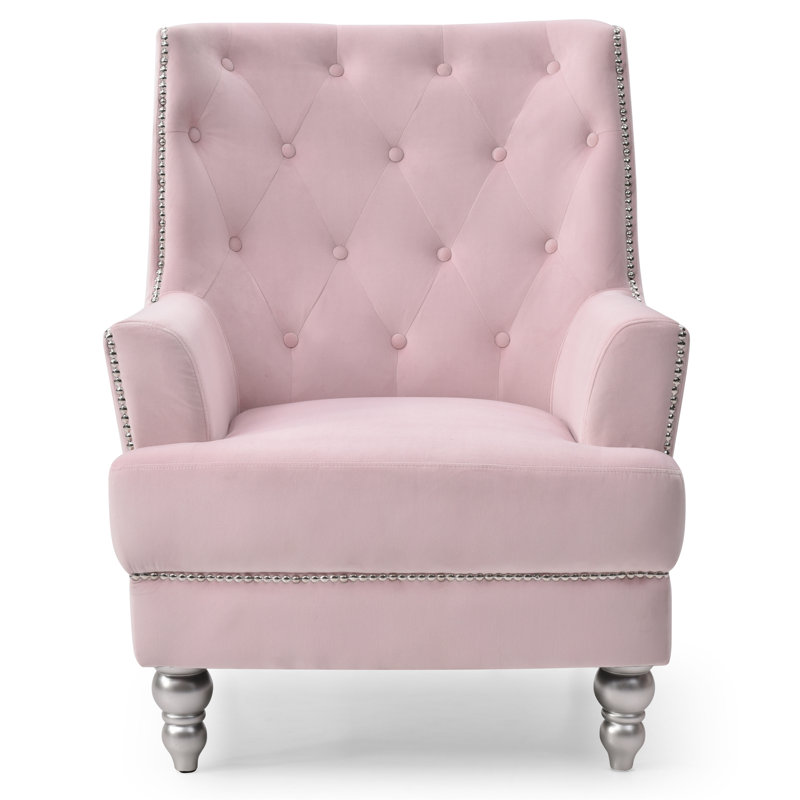 Charmant fauteuil traditionnel à accoudoirs ronds