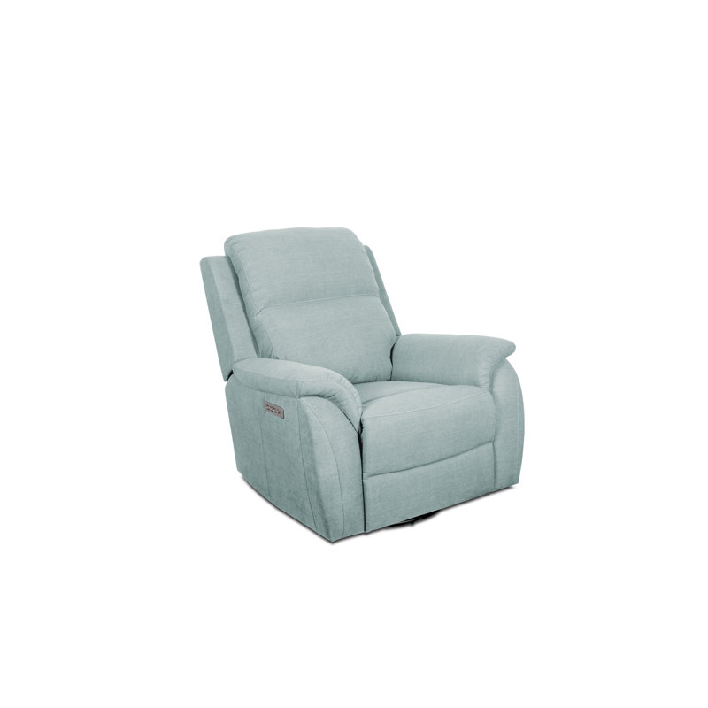 Sealy Posturepedic Ashland Motion Recliner with Adjustable Power Headrest and Active Lumbar Support, Blue