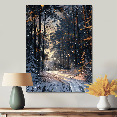 Snowy Path Through The Winter Forest - Forest Wall Art Decor