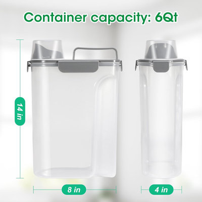 Conteneur à riz de 4,5 kg, contenant de conservation pour céréales et flocons d'avoine, distributeur d'aliments hermétique avec bec verseur facile et gobelet pratique pour farine, céréales et légumineuses, contenant de conservation pour aliments pour animaux de compagnie (chiens, chats, oiseaux).