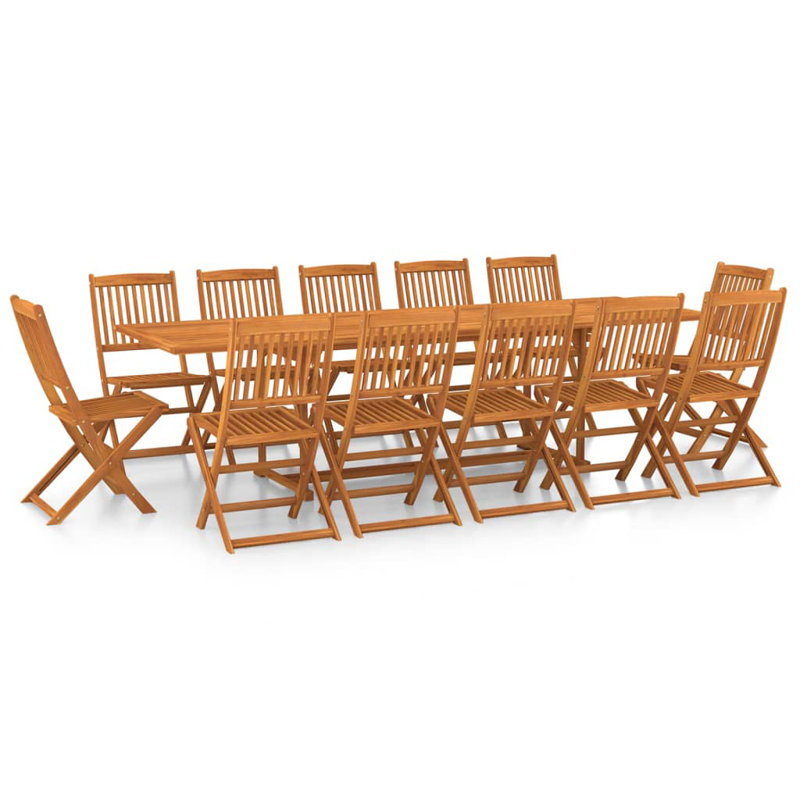 Steinberg 13 Piece Garden Dining Set 280x90x75 cm Solid Wood Acacia