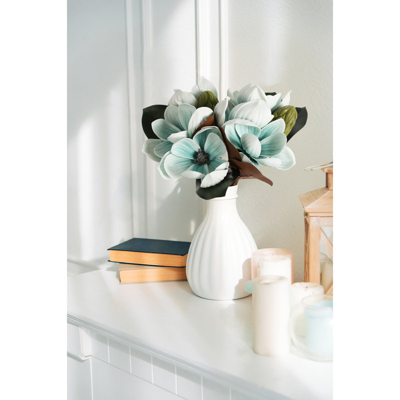 Arrangement floral artificiel Magnolia, Bleu