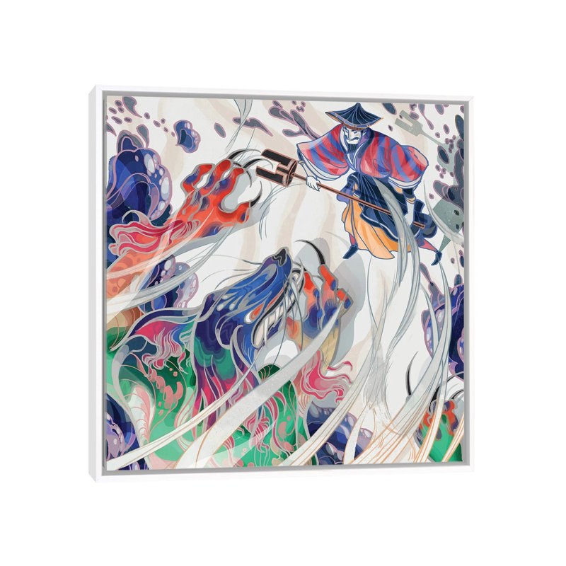 " Water Beast " by Sija Hong, No Mat, 26" H x 26" W x 1.5" D, White Framed Canvas