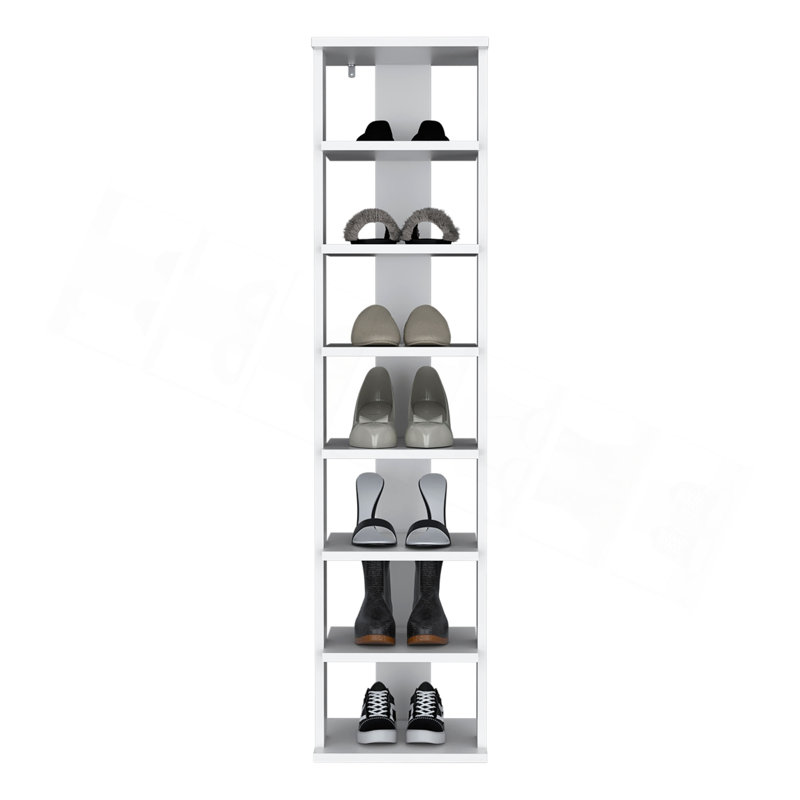 Range-chaussures, 7 tablettes, Blanc