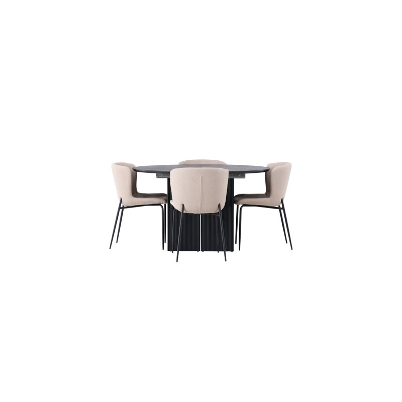 Libby 4 - Person Dining Set, Beige, Beige