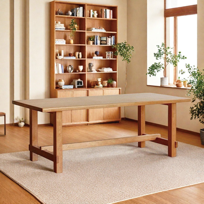 Table de salle à manger élégante en bois massif, 29.52"H x 55.11"L x 27.55"W