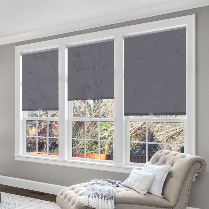 Colene Cordless Semi Sheer Roller shade, Slate, 43.75"W x 74"L