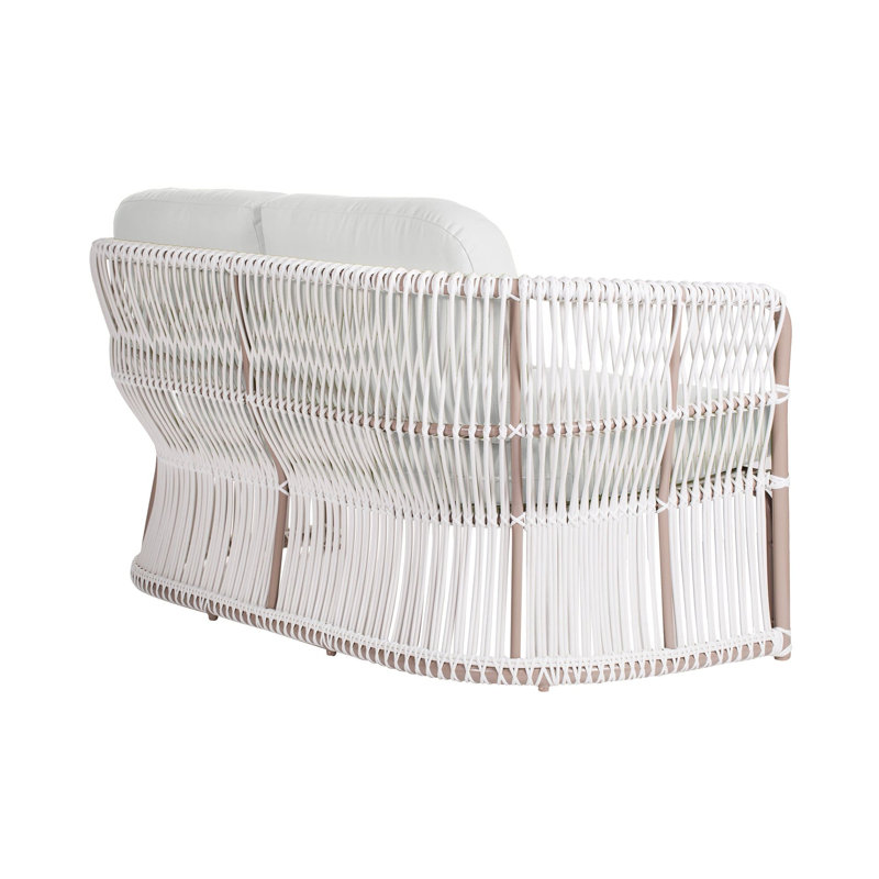 Fiji Collection Outdoor 2 - Seat Loveseat, White Sunbrella®