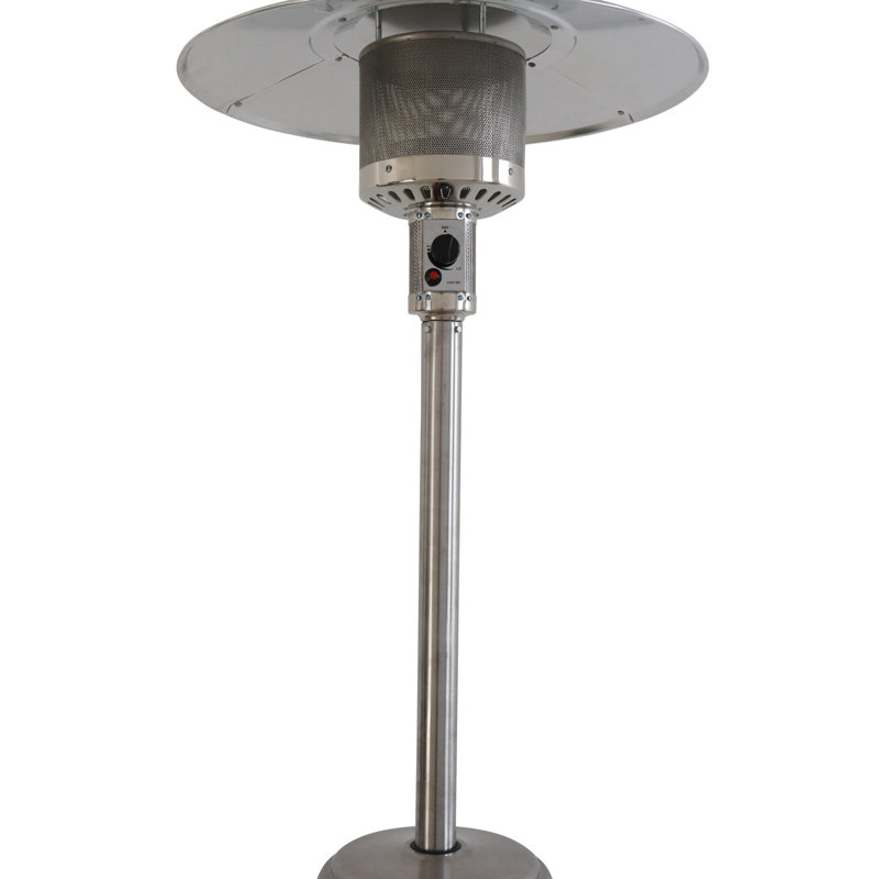 Chauffe-terrasse 46 000 - Génère efficacement de la chaleur, structure en aluminium, largeur de 19 po, livraison de chaleur sans fumée ni odeur, matériau, couverture de rayon de 14 pi 14
