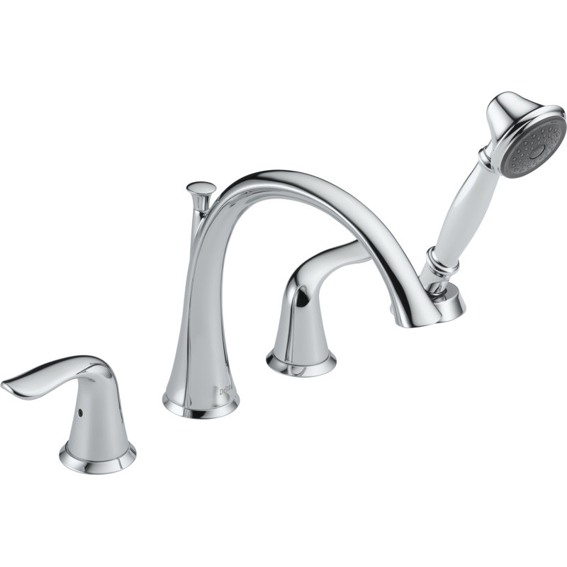 Lahara Double Handle Deck Mounted Roman Tub Faucet Trim, Chrome