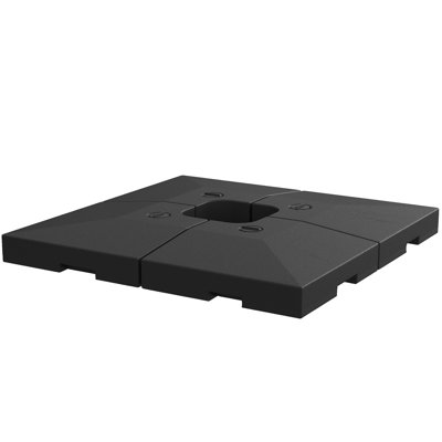 4-Piece 176/264lb Cantilever Umbrella Base - Fillable, Water/Sand, Offset, Black