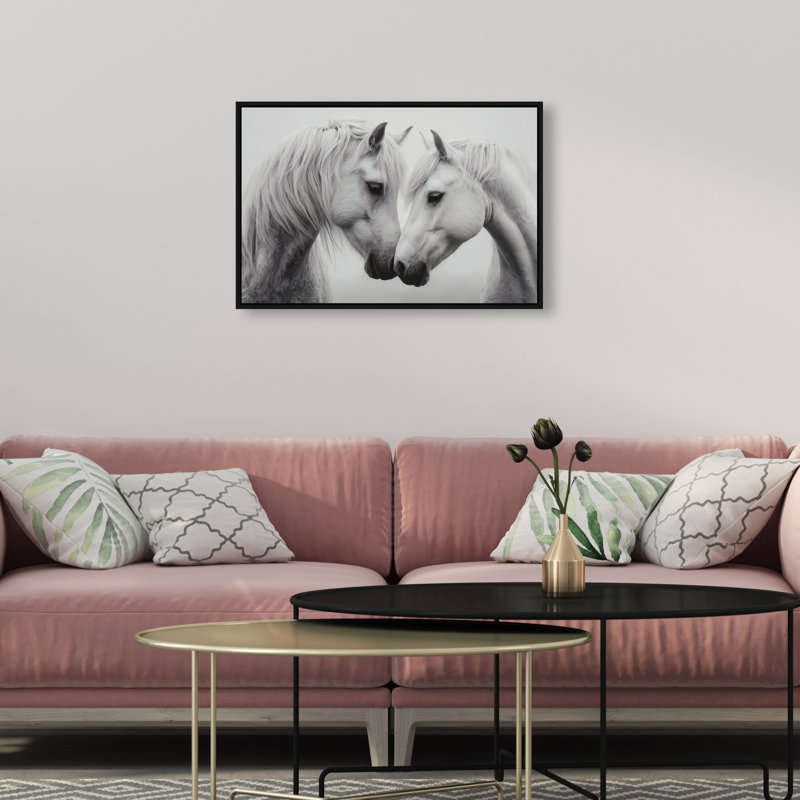 Twin Souls I Print by Oliver Gal, 11"H x 16"W, Black Floater Frame