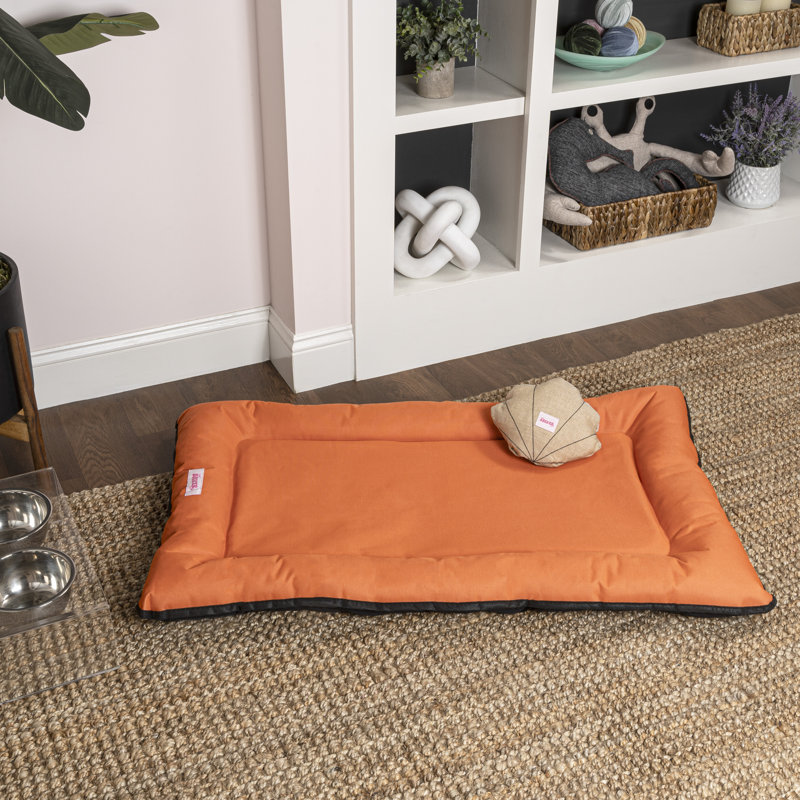 Medium Tangerine Waterproof Memory Foam Outdoor Bolster Pet Bed