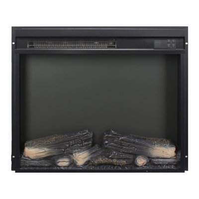 23 Inch Electric Fireplace Insert Ultra Thin Heater With Log Realistic Flame Remote Control Timer Overheating Protection /Ul Double Device 1400W Heat 5000 'S Per Hour 11 Temperature Settings 50000