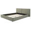 Lits Queen modernes, cadre de lit plateforme en acier imitation lin vert pour chambre à coucher-1615418383