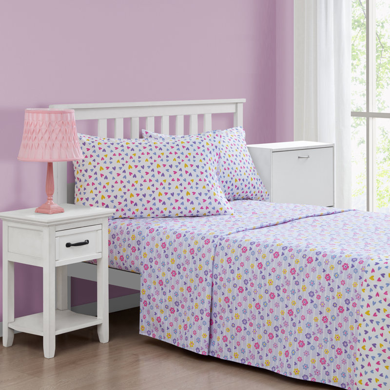 Flower Power Lavendar Sheet Set, Twin Sheet Set + 2 Additional pieces