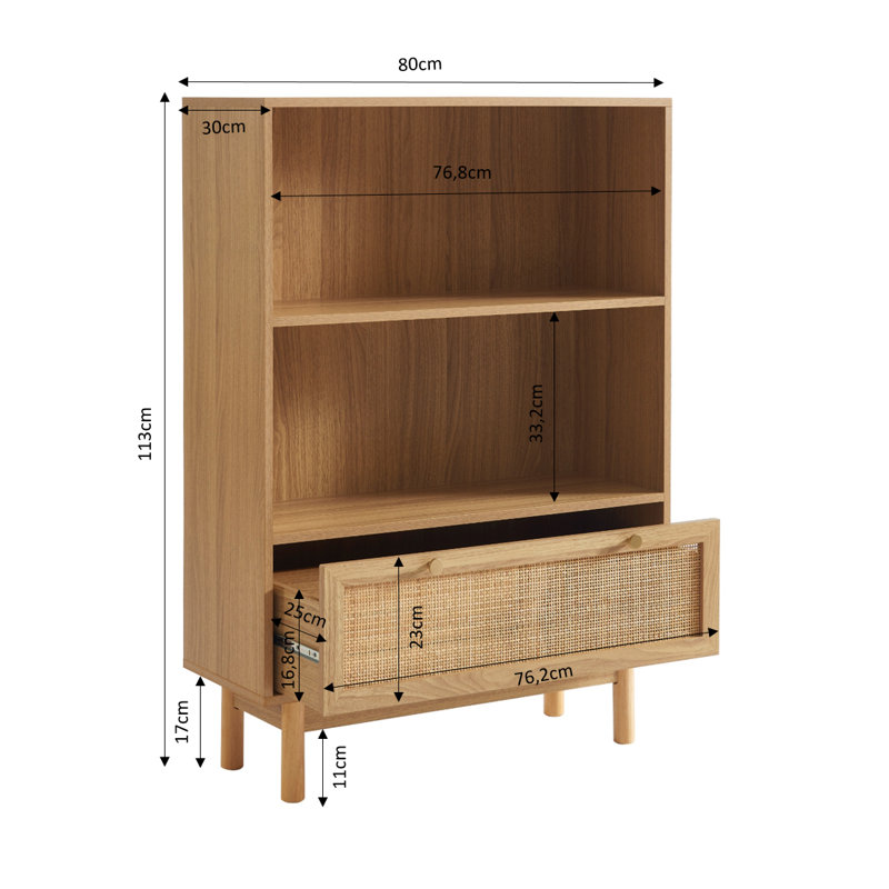 Albertien 113cm H x 80cm W Standard Bookcase
