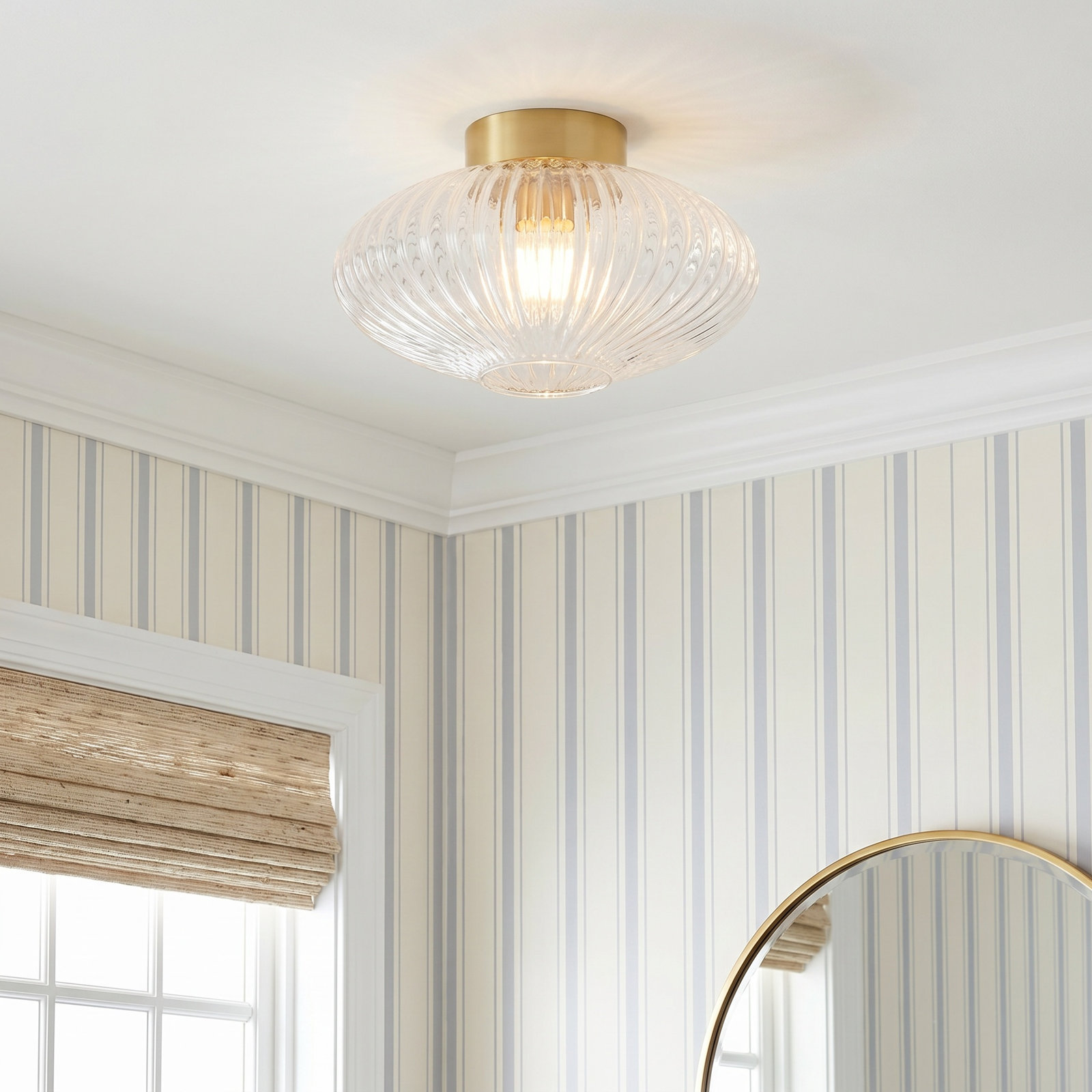 Tyrel Single Light Glass Semi Flush Mount