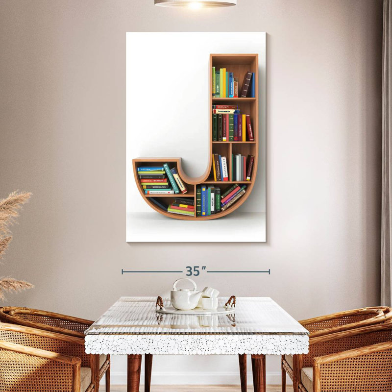 Keiri Letter J Bookshelf, 51" H x 34" W