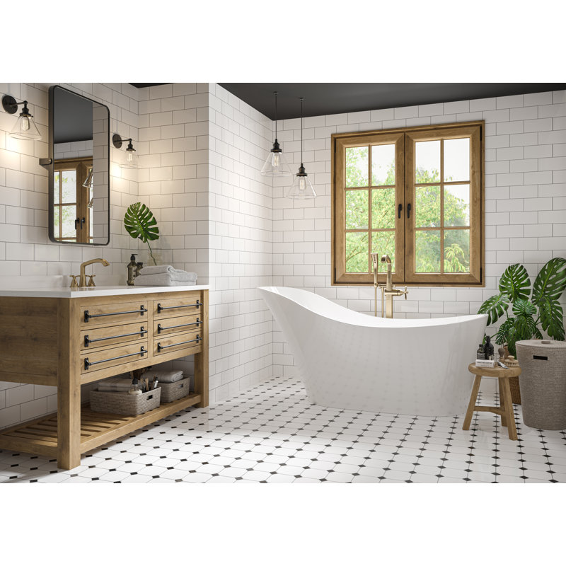 28.5'' x 67'' Freestanding Soaking Acrylic Bathtub