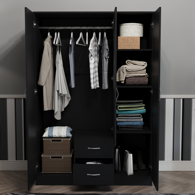 Maybery MDF & Particleboard Wardrobe, Black
