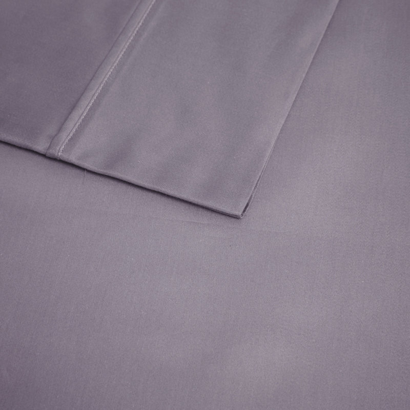 Ensemble de draps 4 pièces en mélange de coton grand refroidissement, Mauve