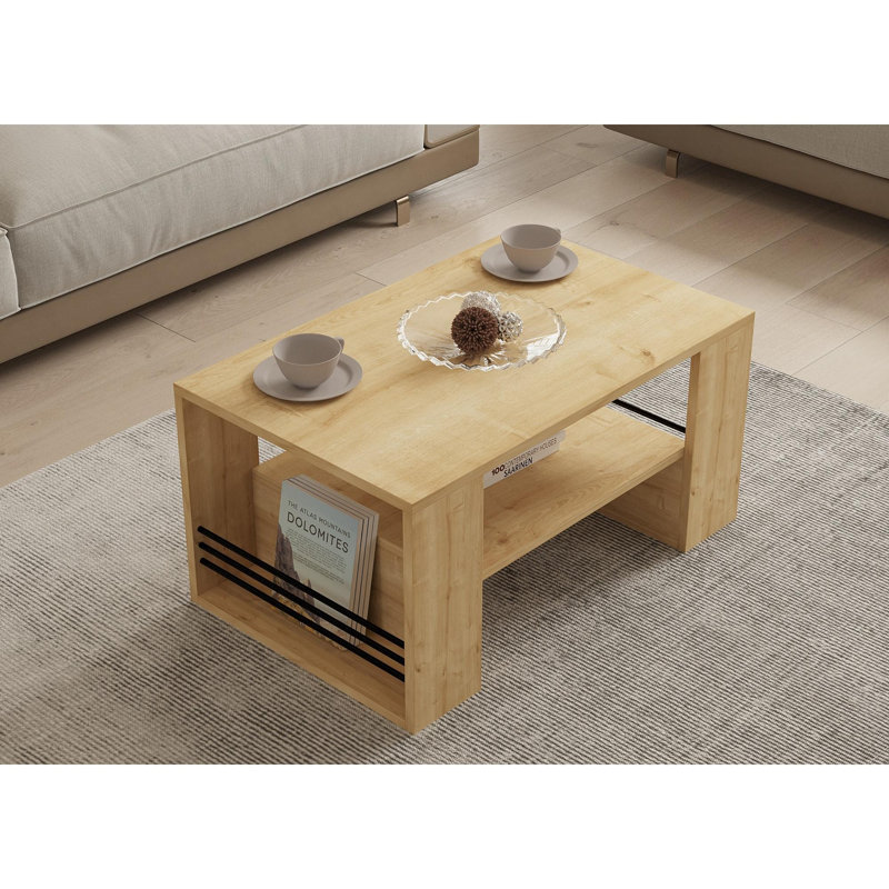 Sleek Modern Coffee Table, Sapphire Colour, 31.5 x 15.7 x 19.7 inches | 100% Melamine Coated Particle Board, Thickness: 0.7 inches | Perfect for Living Room & Lounge Areas, Stylish & Durable Design