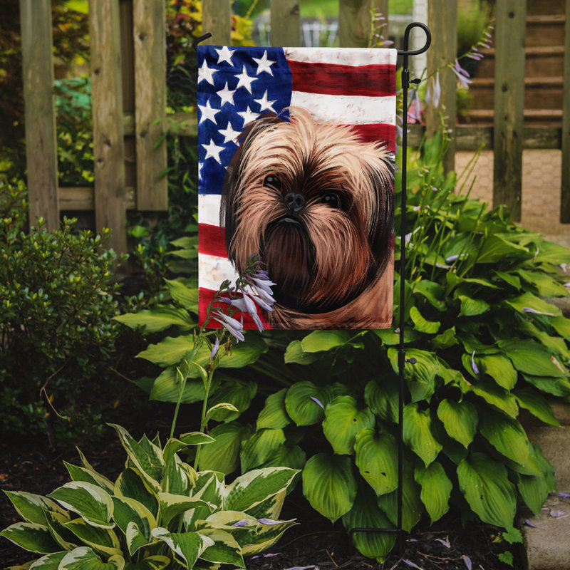 Polyester à 2 côtés 15 x 11 po drapeau de jardin, Griffon Bruxellois