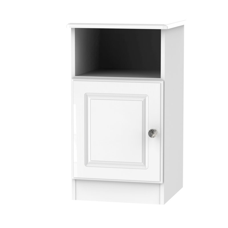 Fully Assembled Folden Nightstand in White Gloss
