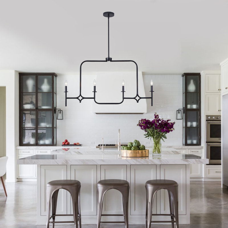 Luminaire suspendu linéaire à 4 lumières Nakhai