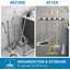Paquet de 2 porte-balais mural en acier inoxydable, 5 supports avec 4 crochets