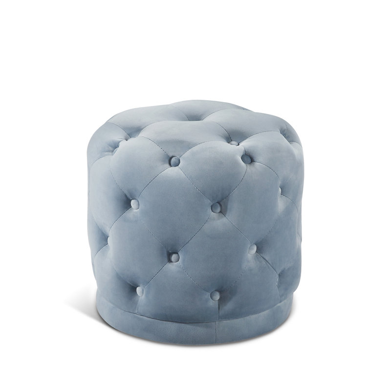 Repose-pieds de 18 po Olivios, Velours bleu ciel