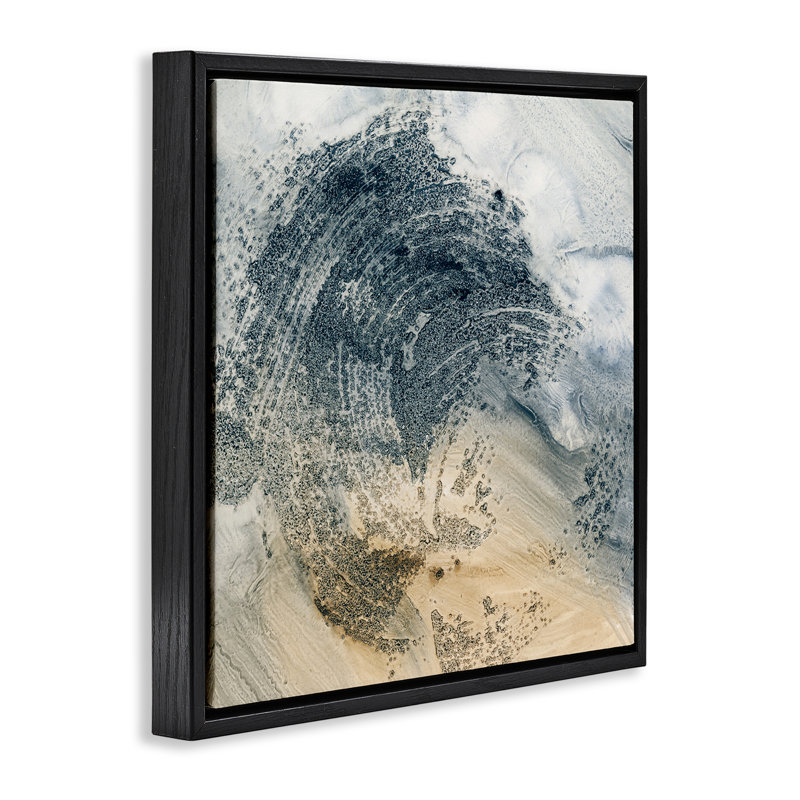 «Brossed Abstract Paint Floater Canvas Wall Art» par Ethan Harper, H 18 po x l 18 po, Cadre flottant noir de jais