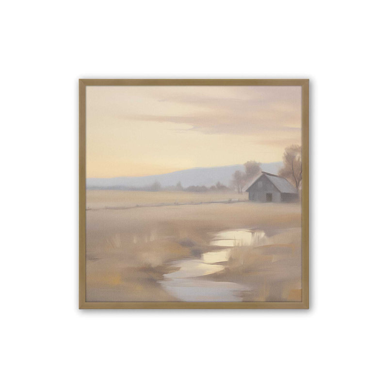 " Dawn On The Farm ", Brushed Gold, 21.75" H x 21.75" W