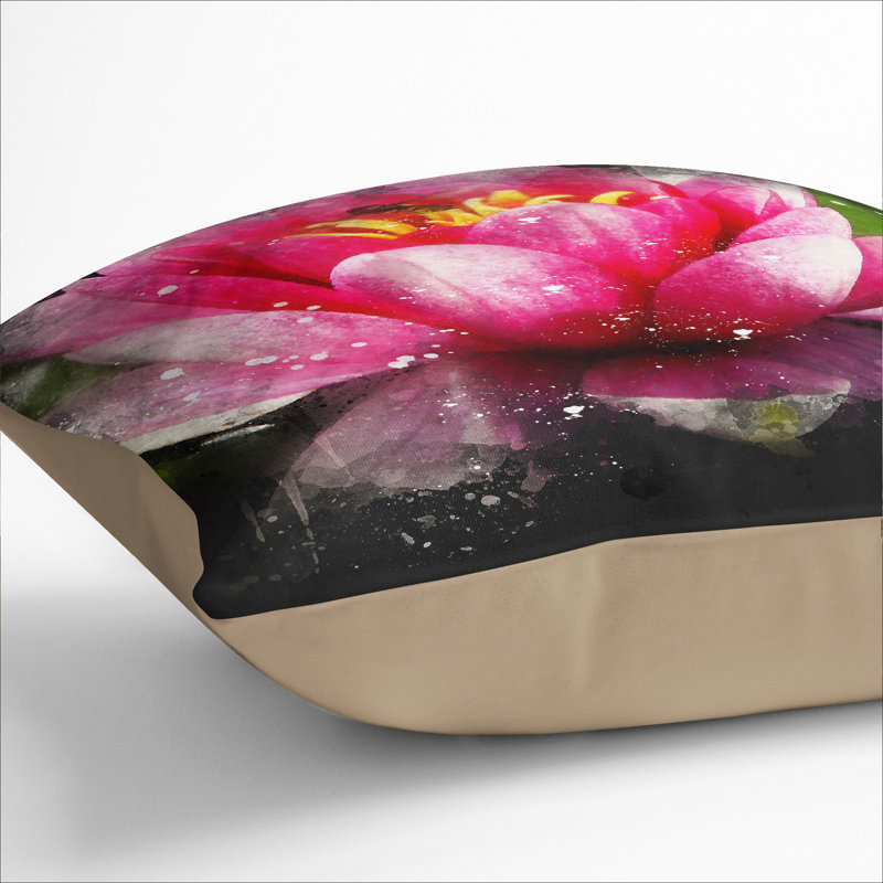 Pink Water Lily Flower Vol.3 Scatter Cushion, Stone, 40cm H x 40cm W x 15cm D
