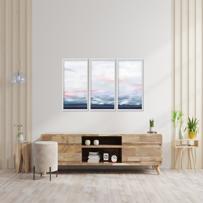 Coastal Retreat Cool Horizon Triptych
