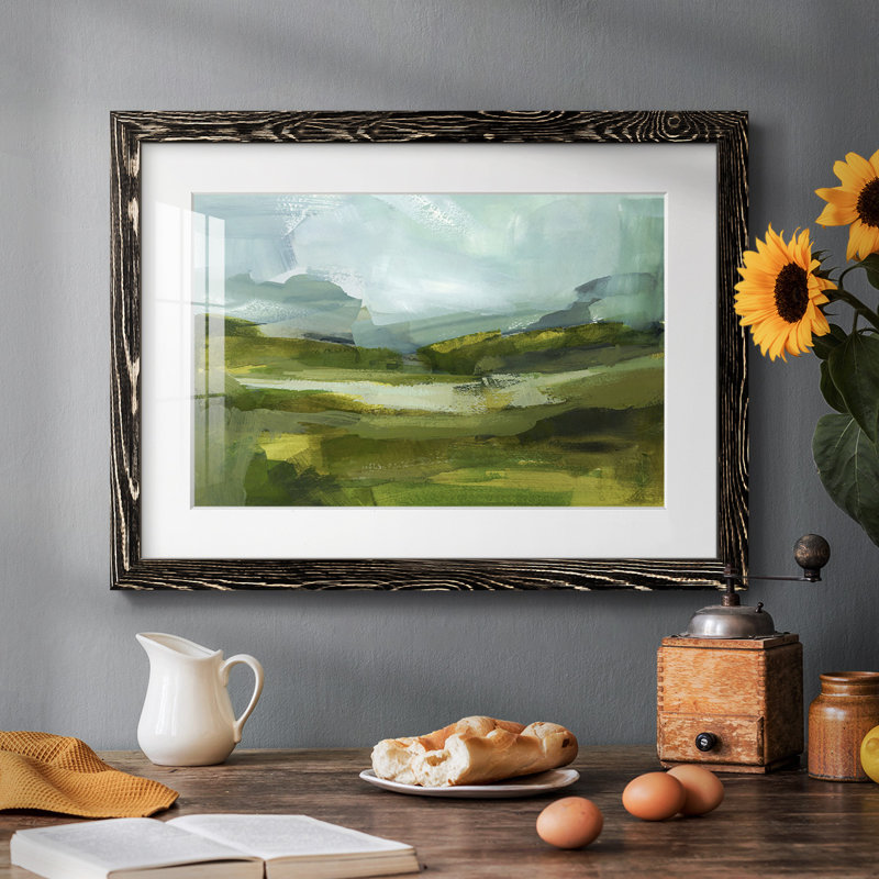 Emerald View III - reproduction encadrée rustique avec tableau mat, H 18 po x l 26 po x P 1,5 po, Noir