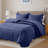 Floral Embossed Quilted Bedspread Set, Oversized and Lightweight Bedding Set with Pillow Shams-124091359-124091355