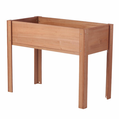Raised Garden Bed With Legs, Elevated Wooden Planter Box For Outdoor Plants Flowers, Vegetable,