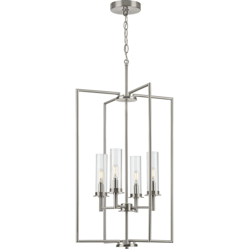 4 - Light Unique/Statement Pendant, Brushed Nickel