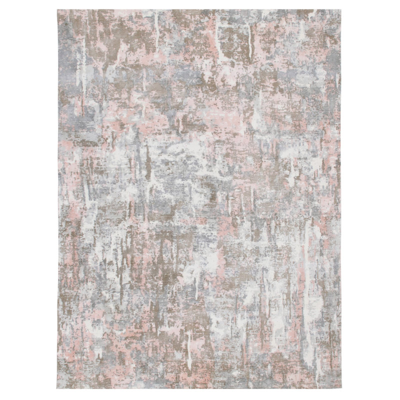 Hand Loomed Abstract Indoor Rug, Rectangle 9' x 12'
