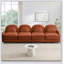 Canapé 4 places en tissu Teddy doux comme un nuage, dossier et accoudoirs incurvés avec coussins lombaires, canapé modulable avec coussin double couche de soutien-1640857601