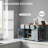 53" Grey Blue Kitchen Island w Drop Leaf Charging Station 5 Wheels Storage Racks 3 Drawers-12230803