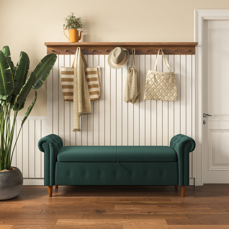 Banc de rangement Agnew, Lin vert