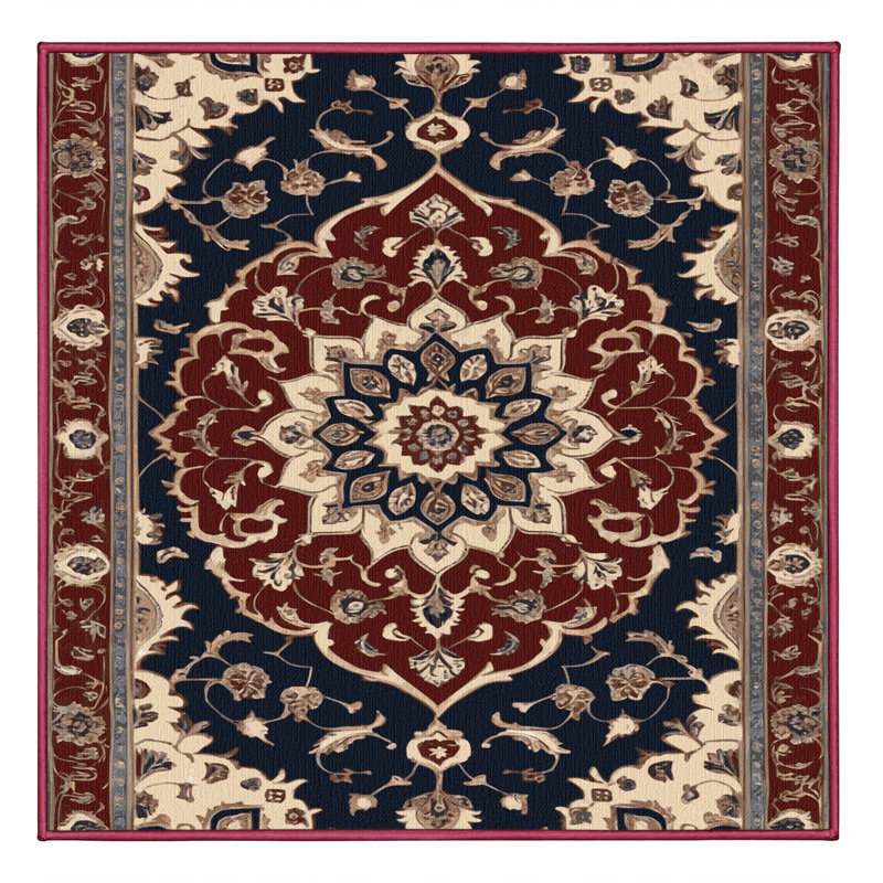 Tapis brun lavable à la machine, Carré 3 pi