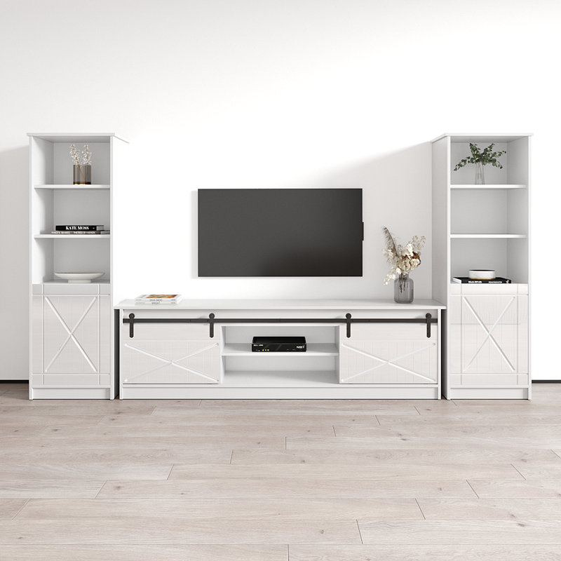Meuble audio-vidéo moderne 120,5 po Fiorenze, Blanc
