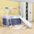 Twin Metal House Loft Bed With Slide And Ladder-1100496207