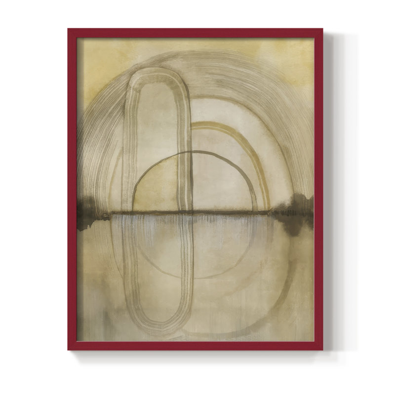 «Soft Golden Reflections II», reproduction encadrée - bois massif, H 11 po x l 9 po, Cadre rouge