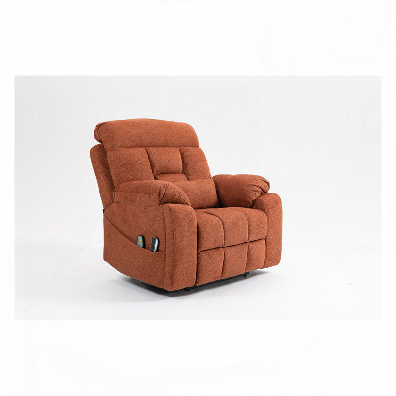 Electric Recliner Chair，can tilt to 180 degrees, 2 pocket cup holders, 2 remote controls, Rose